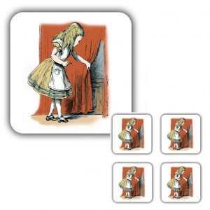 Tenniel Coaster Set: Alice Tries the Golden Key