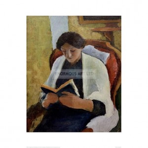 MAC132 Woman Reading in a Red Armchair
