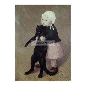 STE003 Small Girl with Cat, 1889