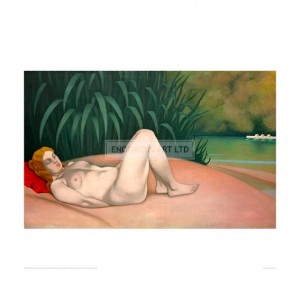 VAL040 Nude Sleeping by the River Bank, 1921